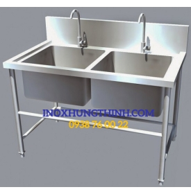 chậu inox rửa 2 hoc